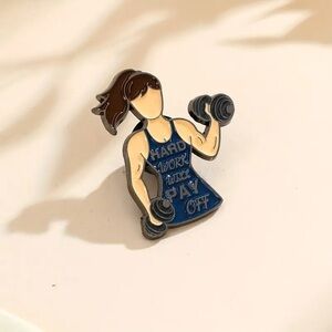 Women’s Jewelry Cute Motivational Fitness Fashion Enamel Pin with Quote